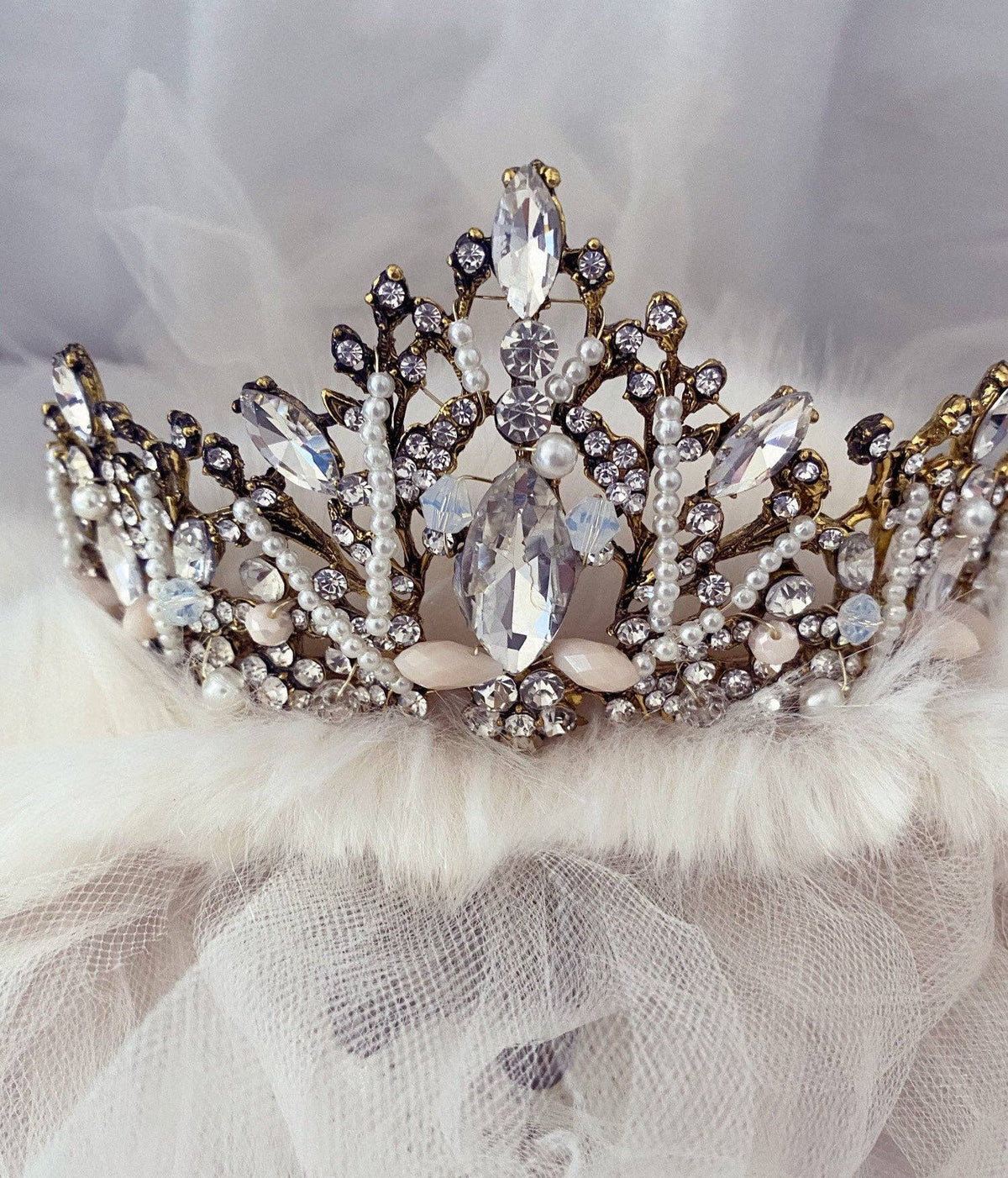 Victorian Crown, Antique Gold Tiara, Vintage Inspired Crown