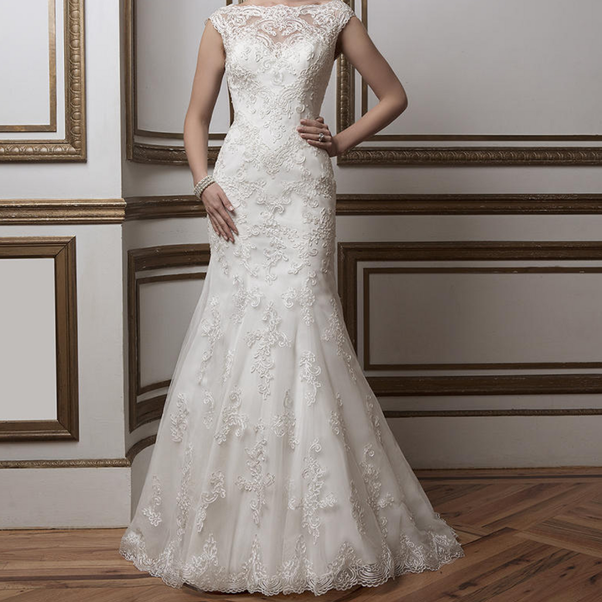 Justin Alexander 8797 Tulle and Satin Fit and Flare Gown