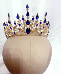 Blue Bridal Crown Wedding Tiara, Bridal Headpiece