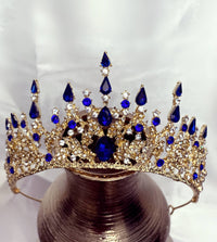Blue Bridal Crown Wedding Tiara, Bridal Headpiece
