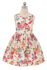 Bold Floral Button Dress