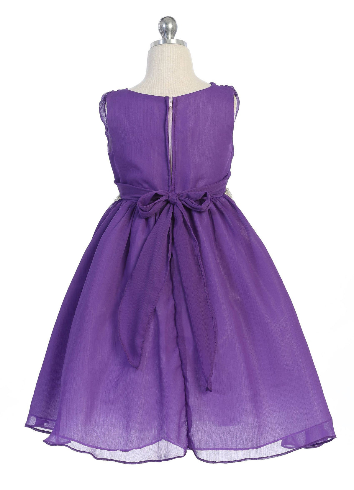 Purple Cross Body Chiffon Dress