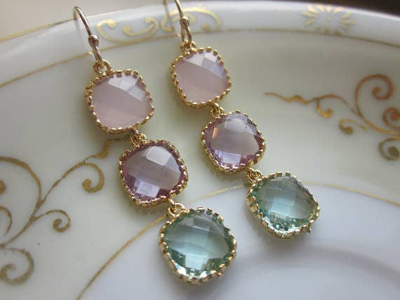 Opal Pink Earring Lavender Prasiolite