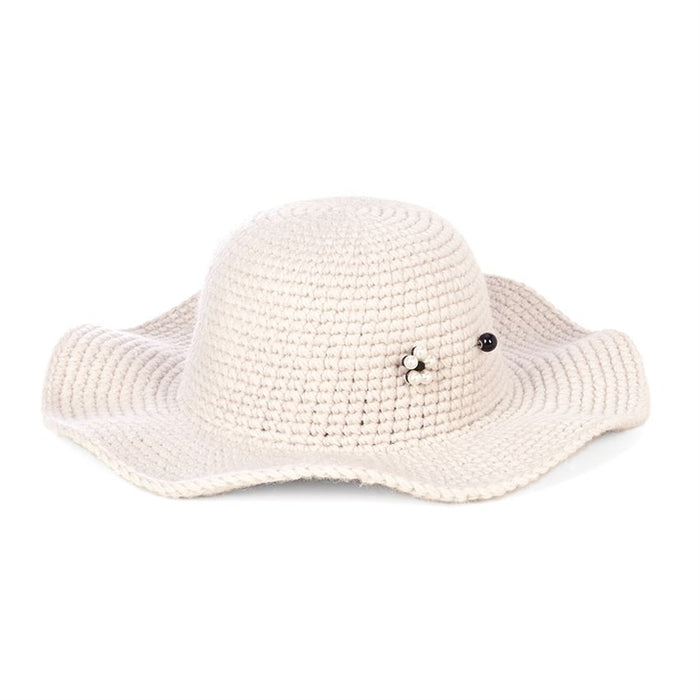 Packable Floppy Hat With Stick Pin- Buff