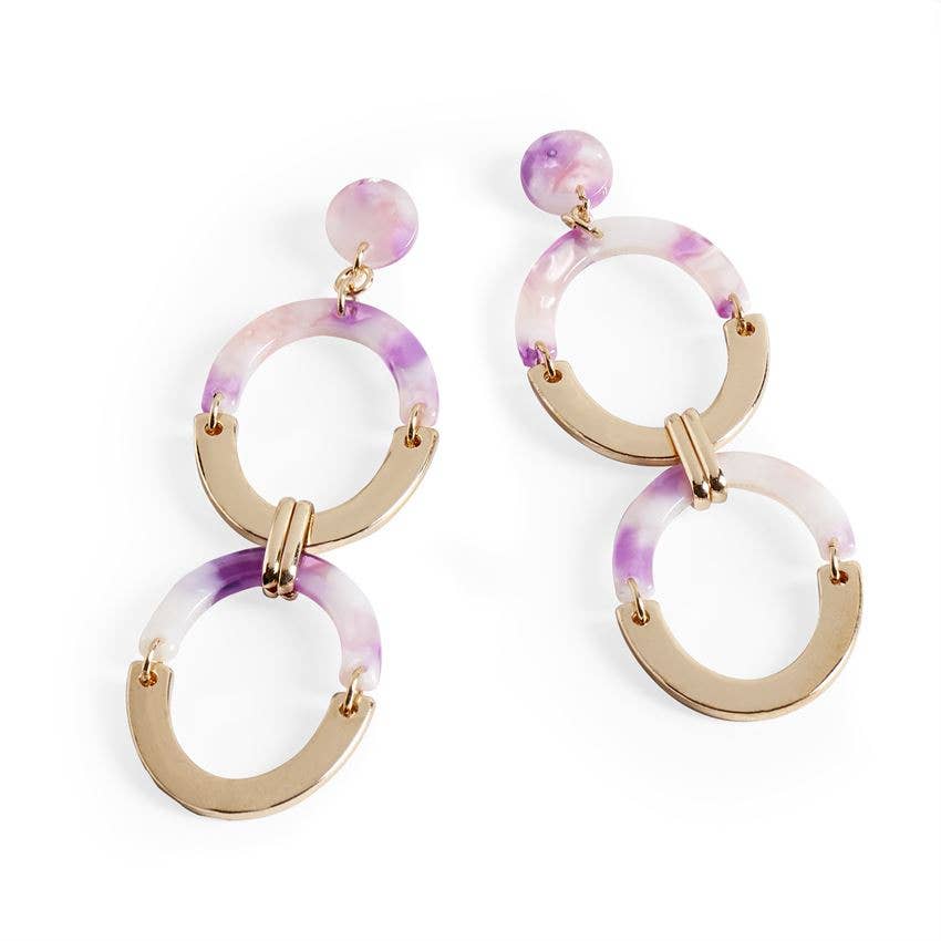 Mulberry Double Oval Earrings Purple