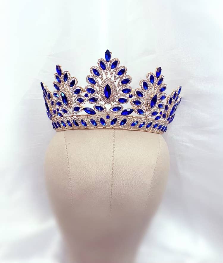 Royal Blue Crown Tiara