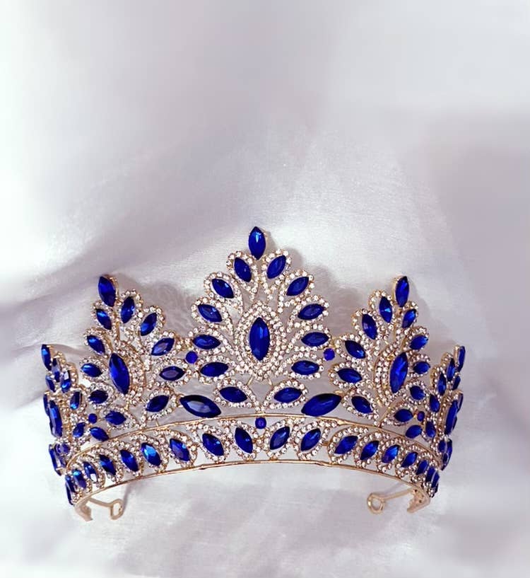 Royal Blue Crown Tiara