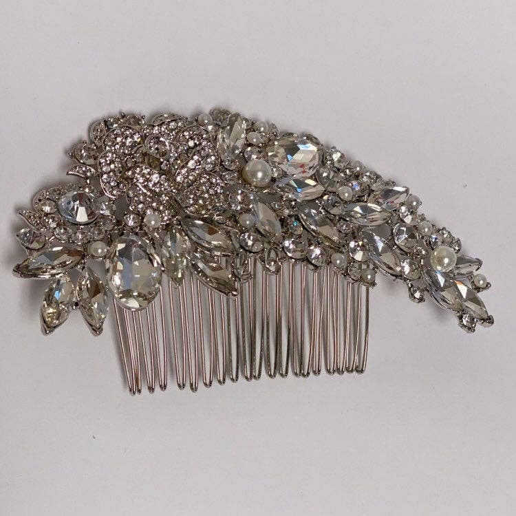 Vintage Inspired Hair Comb, Bridal Hair Large Rose Comb