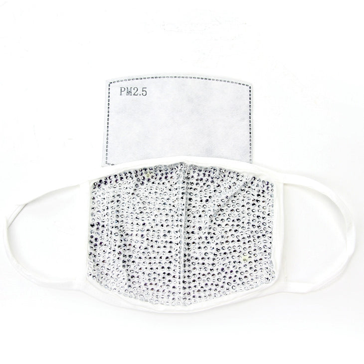 White Polyester Material Silver Beads
