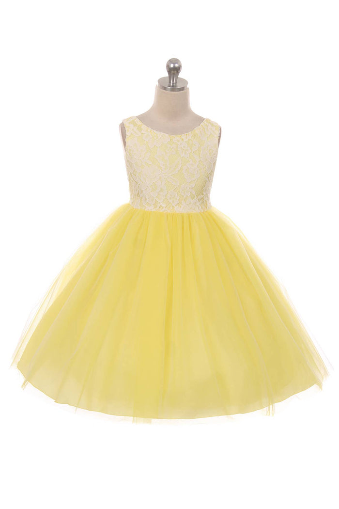 Yellow - Lace Illusion Dress