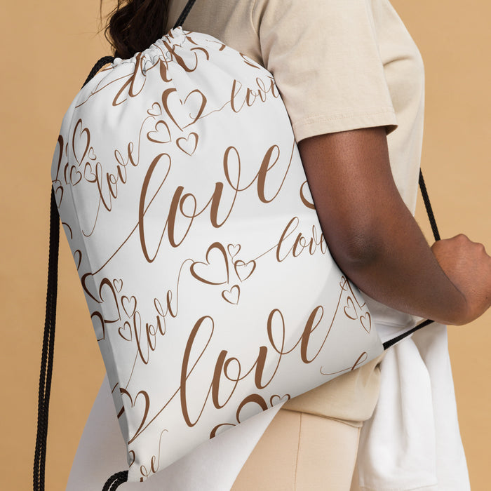 "Love & Hearts" Drawstring bag