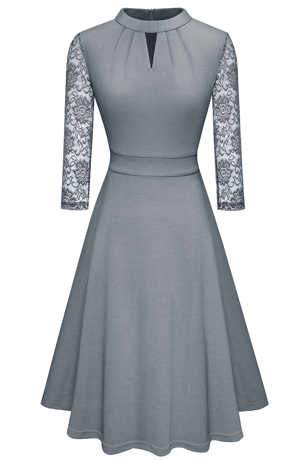 Round Neck Three-Quater Sleeve Cutout Dress