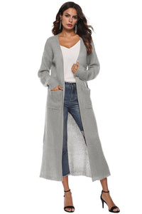 Long Sleeve Open Front Buttoned Cardigan