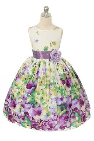 Lavender Floral Print Dress